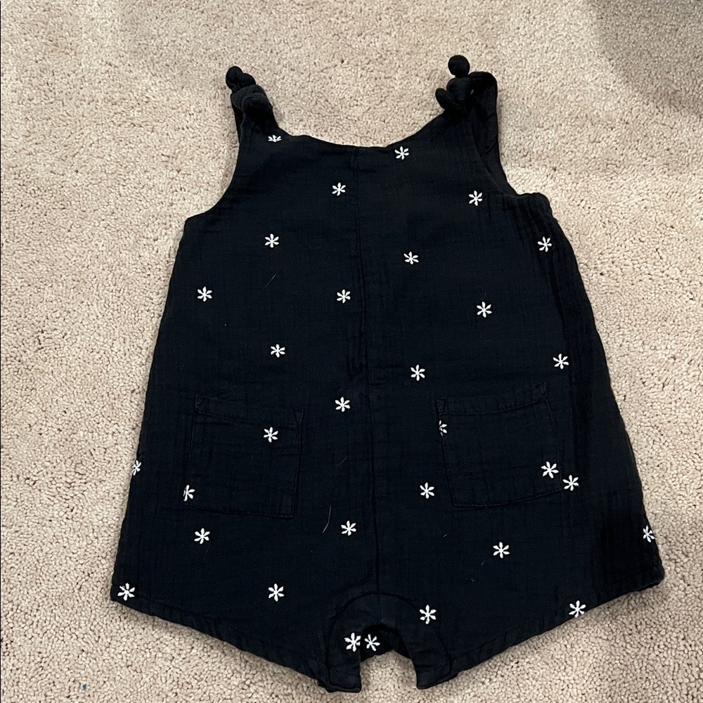 GAP Black Romper with White Floral Details